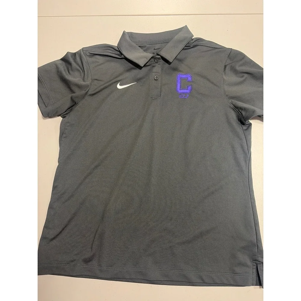 Nike Golf Women Charcoal Grey Polo Golf Shirt CU3206-060 Size M